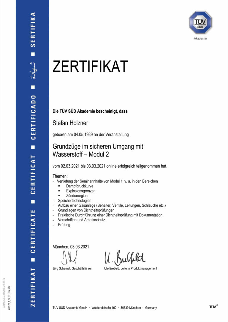 Zertifikat-Wasserstoff-Modul-2